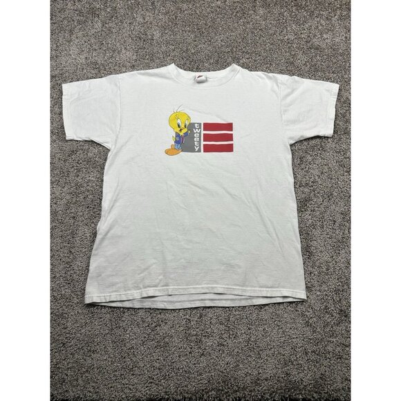 Tweety Looney Tunes‎ Shirt M White Graphic Tee Vintage 1998 - Picture 1 of 12